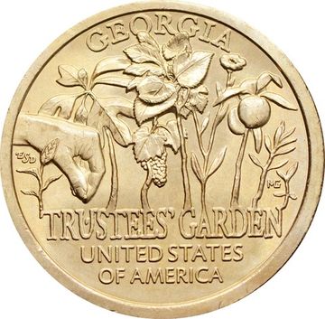 1 доллар 2019 P США «Американские инновации - Джорджия. Сад попечителей»