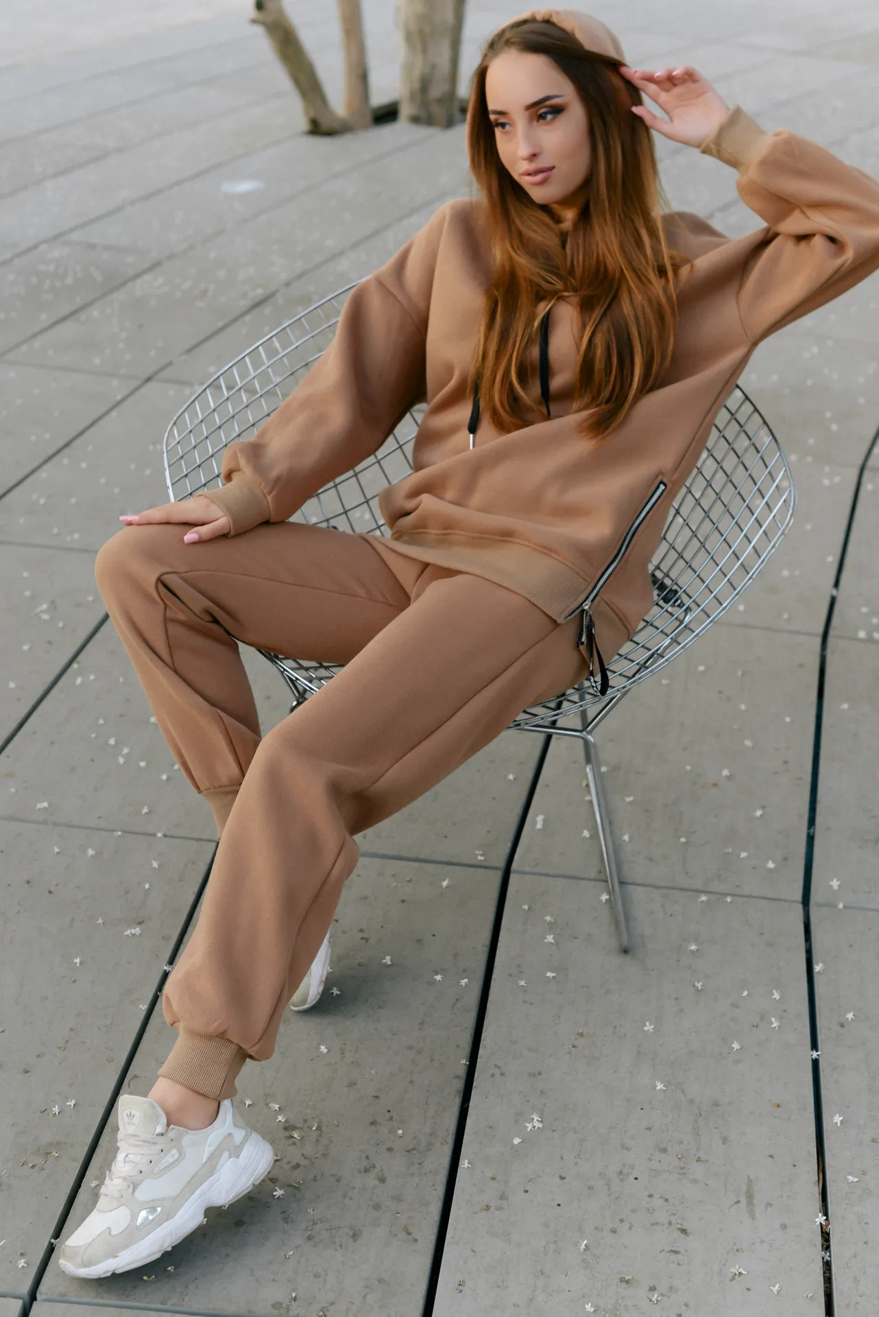 Спортивный костюм на флисе коричневый Nadya