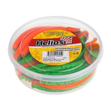 Виброхвост несъедоб. Trofey 5.5'/14см Pepper Green & Orange 20шт. (HS-25-018-N-20) Helios
