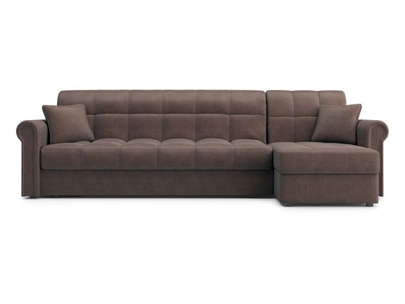 Диван угловой с оттоманкой Палермо 1,8 - Velutto 23 шоколад/кант Velutto 23 шоколад