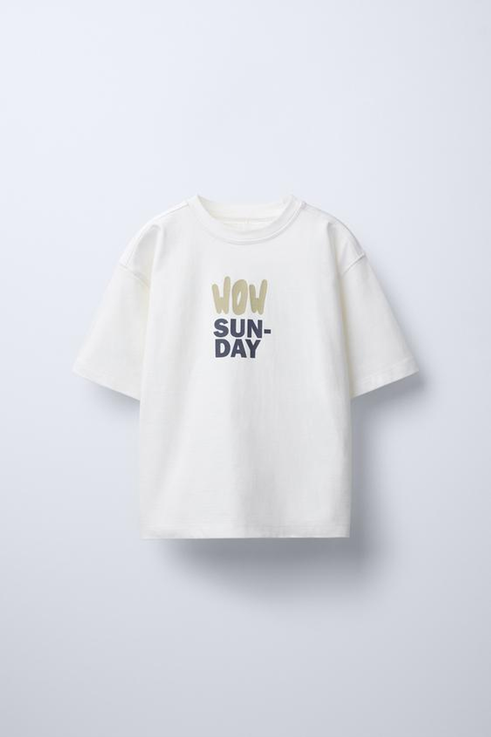 ZARA ФУТБОЛКА С НАДПИСЬЮ, ЭКРЮ