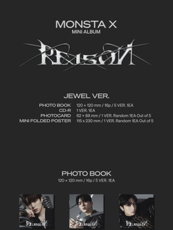 Альбом MONSTA X - REASON 12th Mini Album Jewel Case 5 Version SET