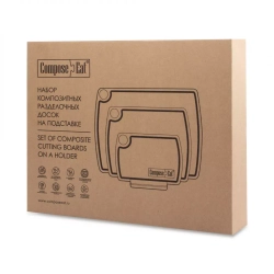Набор разделочных досок на подставке 3шт ComposeEat Fashion травертин капучино