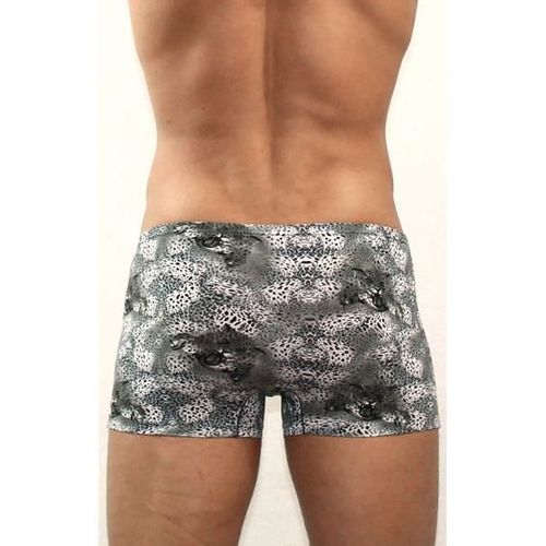 Мужские трусы боксеры Fukanglai серые Leopard FUK0030