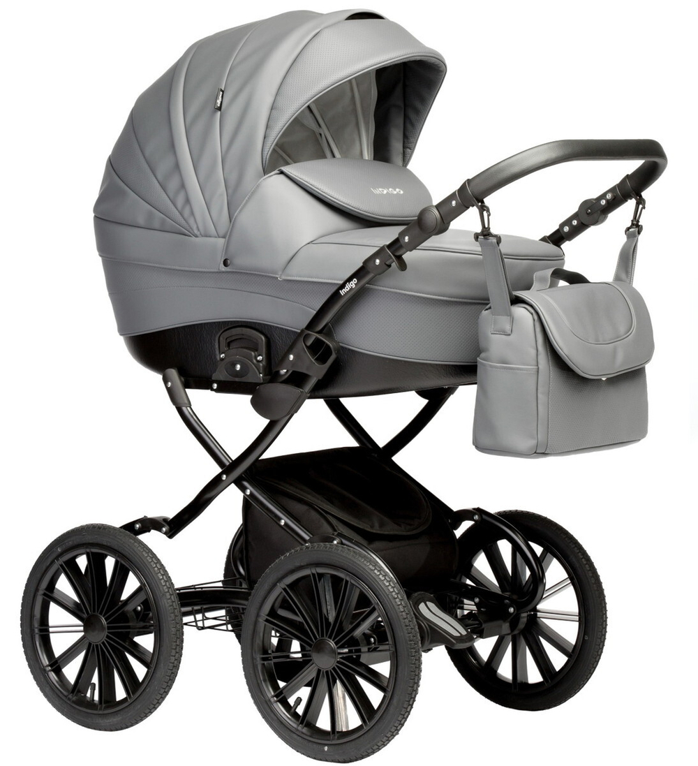 Детская коляска Indigo Special Plus 2 в 1 Is09 т.серая кожа