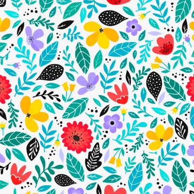 разноцветный цветочный паттерн