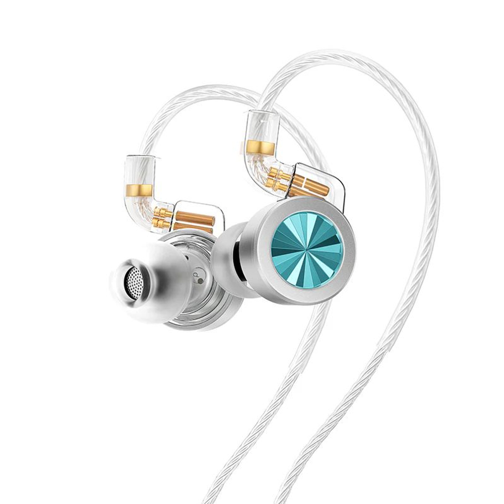 Наушники проводные Letshuoer D02, без микрофона, внутриканальные, 3.5 мм, бирюзовый