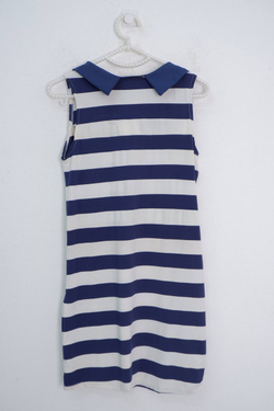 Платье в полоску бело-синее 40 размер