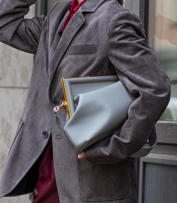 Пиджак кожаный замшевый серый