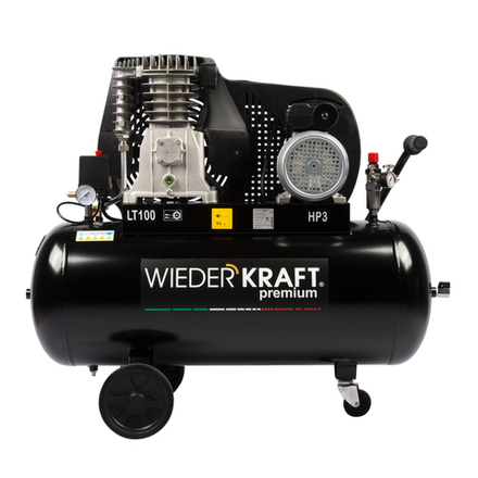 WDK-91053 (УЦЕНКА) Компрессор поршневой с ременным приводом 423 л/мин, 2.2 КВт, 220 В, ресивер 100 л