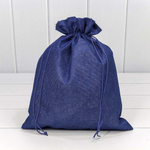 Мешочек 26х32см Лен искусственный (Синий)