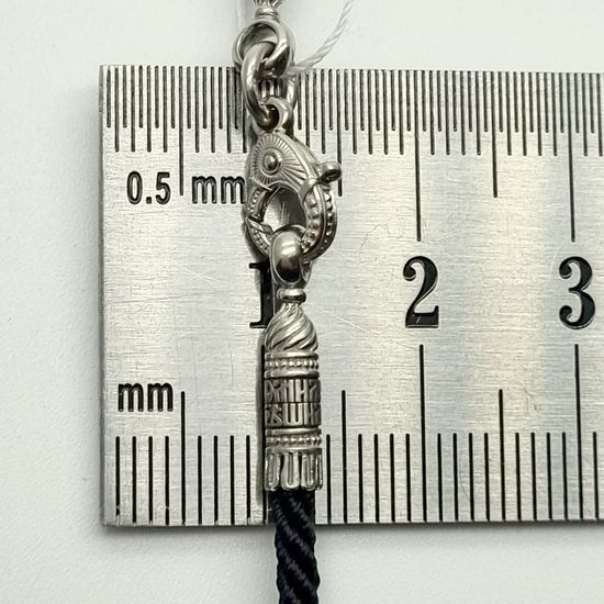 1900151 Текстильный шнурок, 2 мм. Серебро. Иисусова молитва.