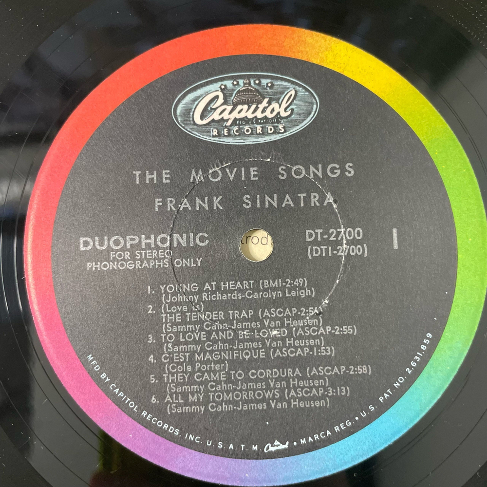 Винтажная виниловая пластинка LP Frank Sinatra The Movie Songs (США 1967)