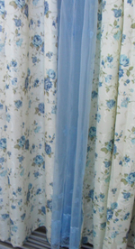 Портьерная штора 140*260  цв ЖАККАРД  СИН ЦВЕТЫ