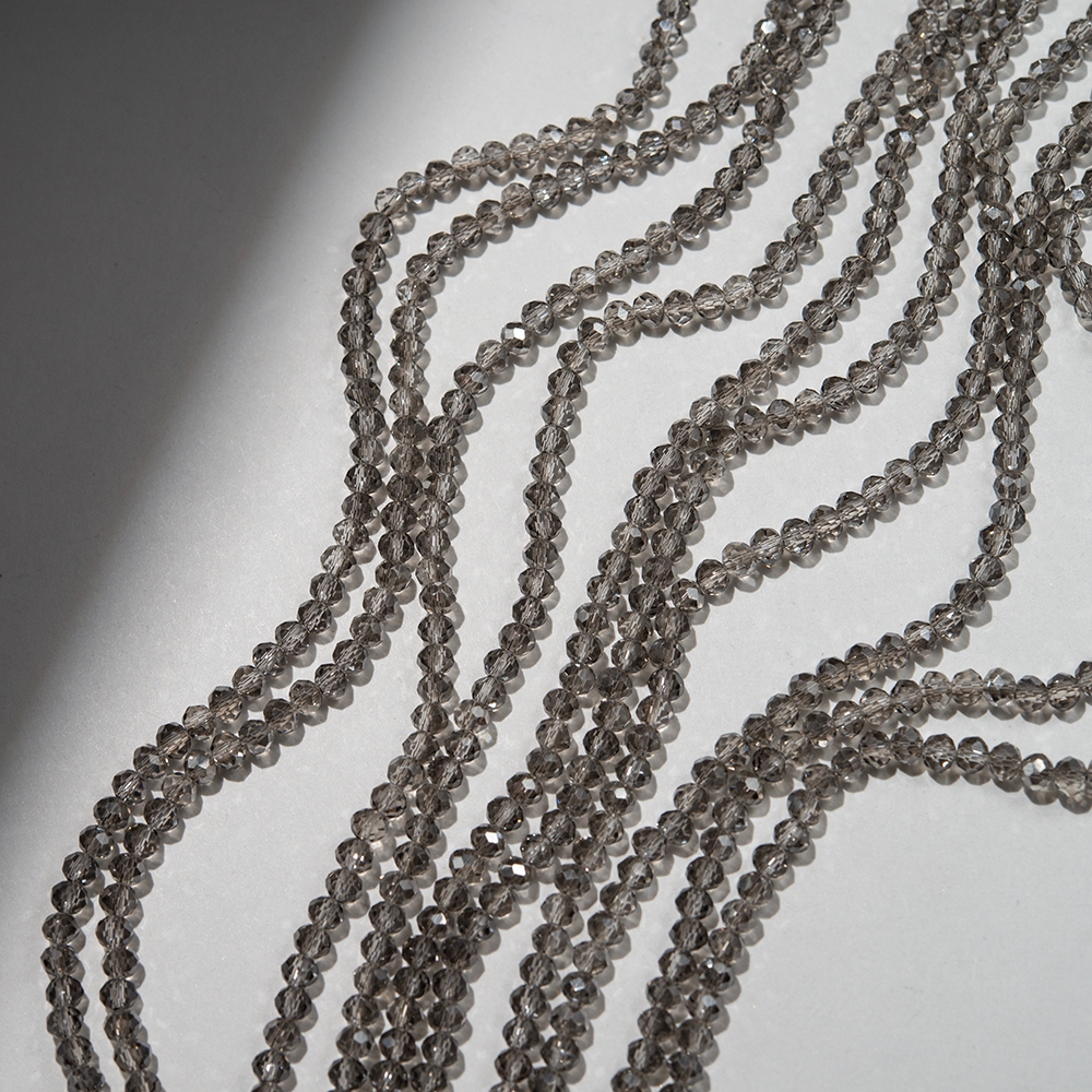 Хрустальные бусины "Марказит", оттенок "Smoke", 4,2*3,5мм, рондель