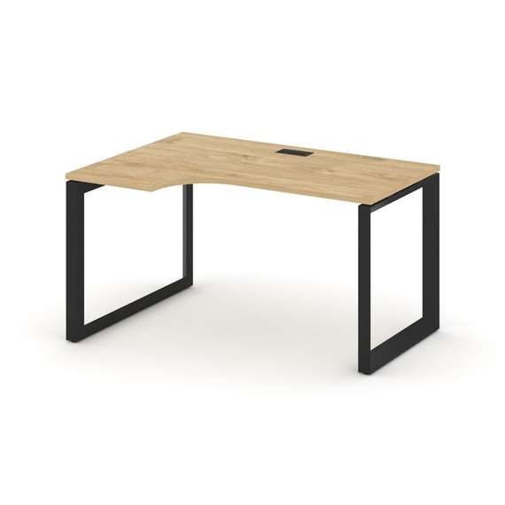 Style Project Стол рабочий эргономичный SN-59O.SPA-021(L) Тиквуд Светлый/Металл Черный/Черный Заглуш