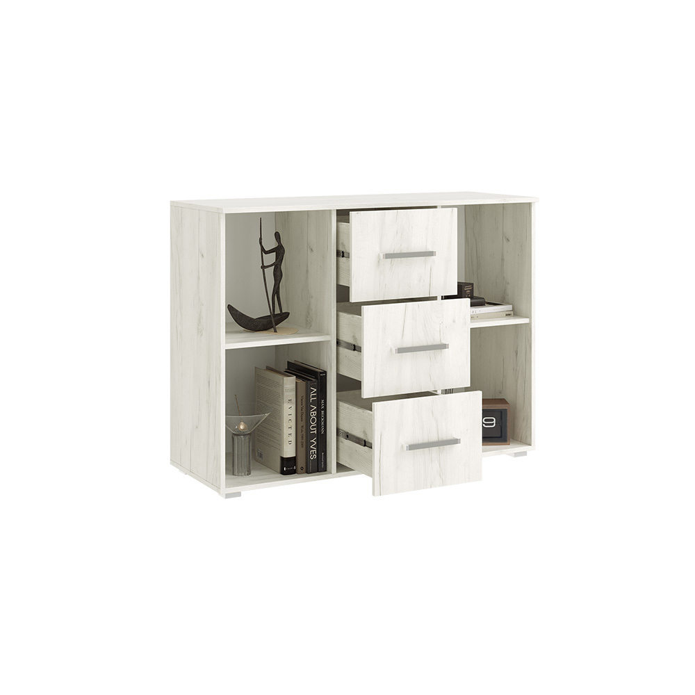 Комод Фиеста (1200), Графит, Дуб Крафт белый