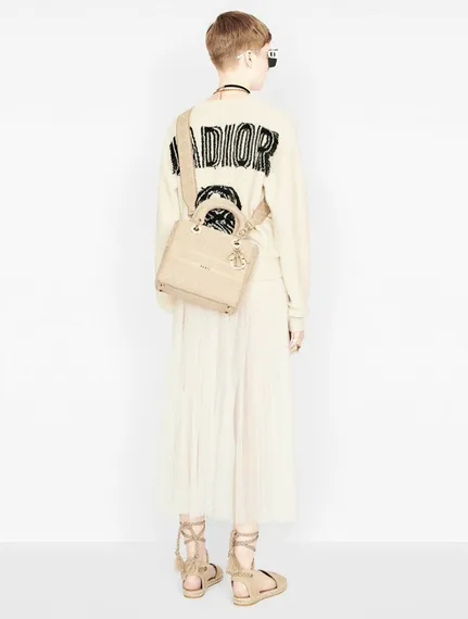 Сумка Dior Lady D-lite, модель среднего формата бежевый