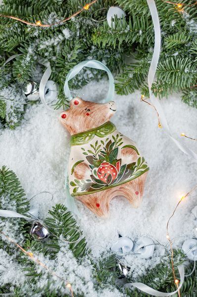 Керамическая елочная игрушка с  Байкала 