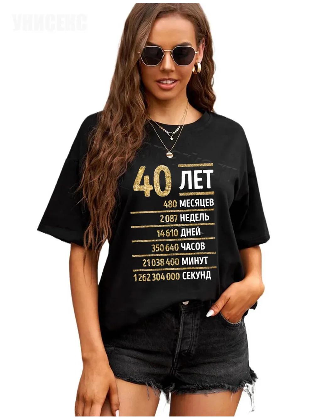 Футболка с днем рождения 40 лет