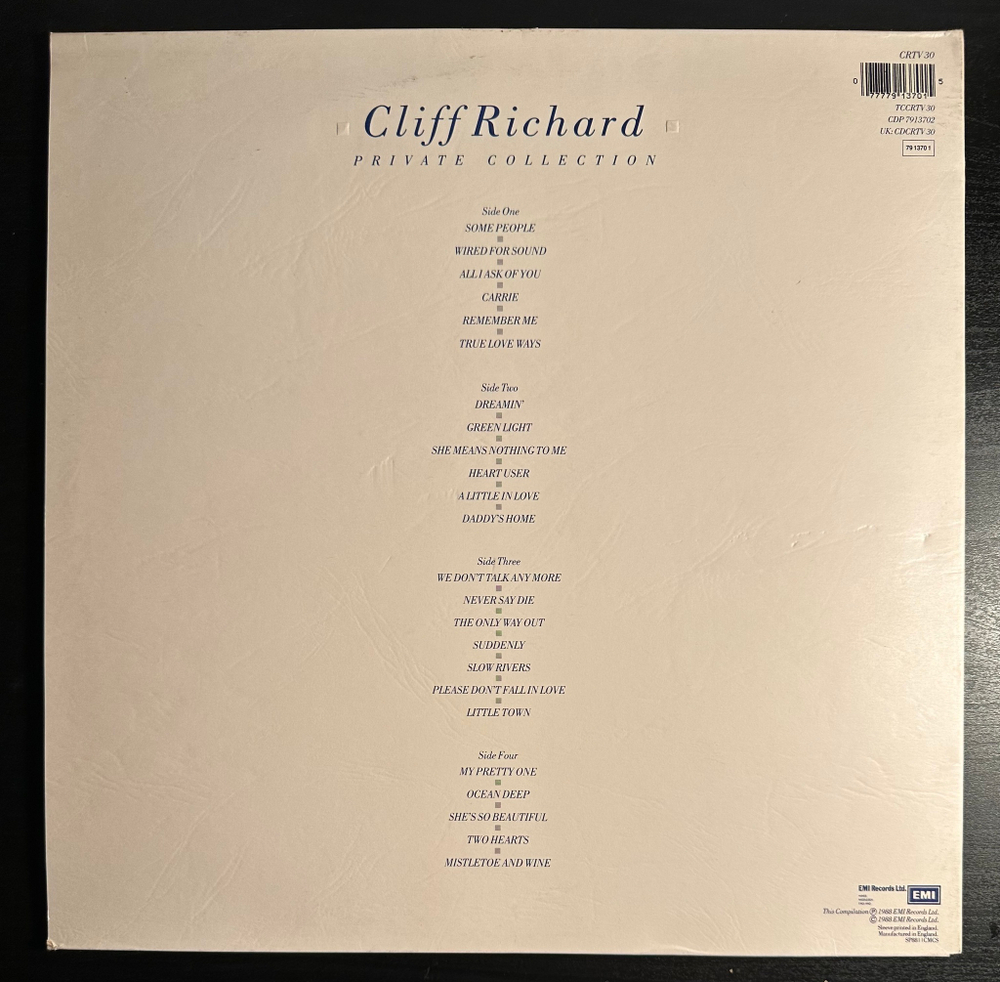 Cliff Richard - Private Collection 2LP (Англия 1988г.)