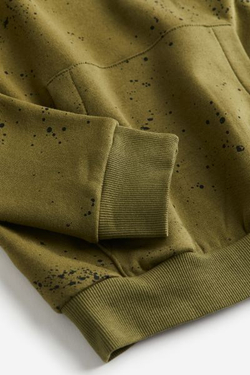 H&M Толстовка с принтом и капюшоном, хаки