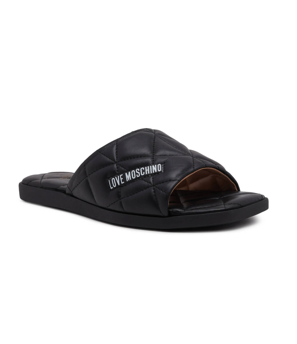 Кожаные шлепанцы Love Moschino - черный(JA28072G1IIE0)