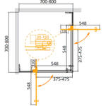 Душевой уголок Cezares Slider 80x80 SLIDER-A-2-70/80-BR-NERO профиль Черный матовый стекло бронзовое