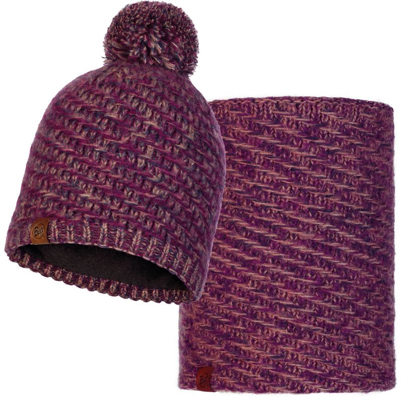 Комплект вязаный шапка-шарф Buff Knitted Polar 	Agna Violet Фото 1