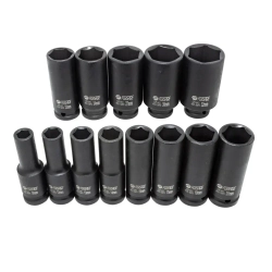 Набор головок ударных глубоких,13пр.,1/2''(10, 12-15, 17, 19, 21, 22, 24,27, 30, 32мм),в кейсе Forsage F-4131-5MPB