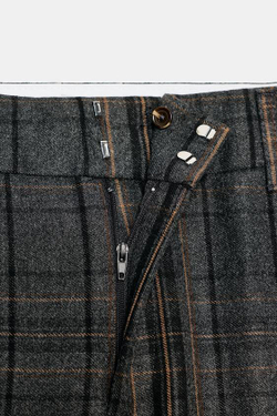 ZARA БРЮКИ В КЛЕТКУ, СЕРЫЙ/НЕЖНО-КОРИЧНЕВЫЙ