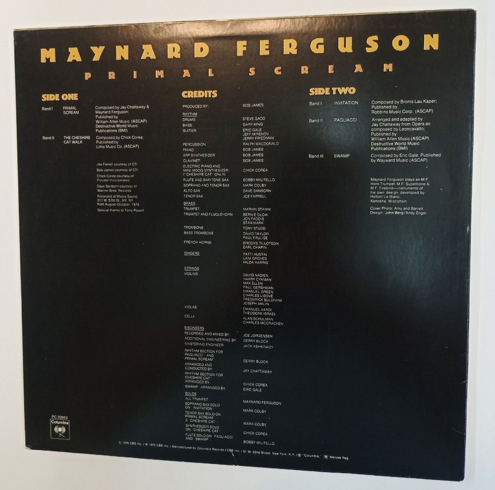 Винтажная виниловая пластинка LP Maynard Ferguson Primal Scream (USA 1976)