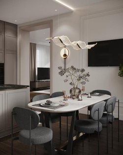 Эффектная подвесная люстра в форме волны