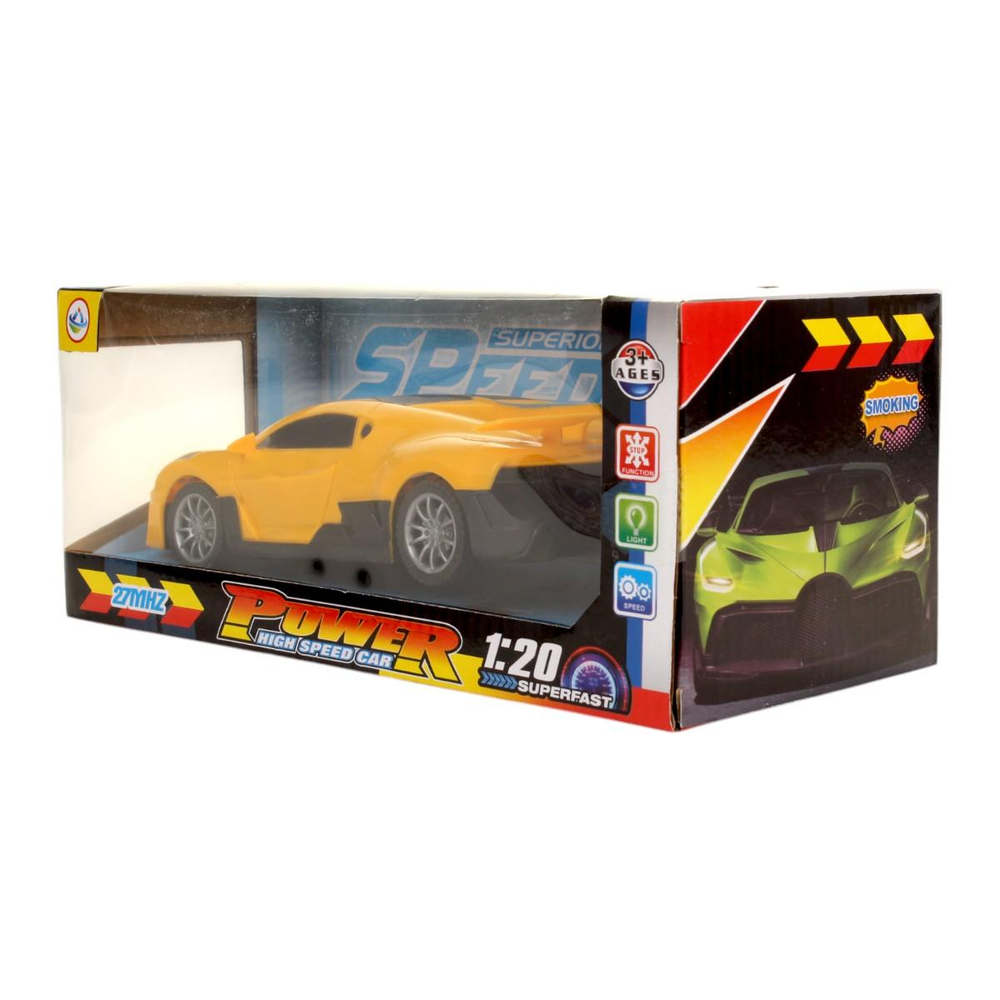 Машина классическая на РУ, желтая, коробка 661-2