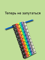 Маркеры кабельные, бирка для проводов, клипса с маркировкой 2,5мм набор 100шт.
