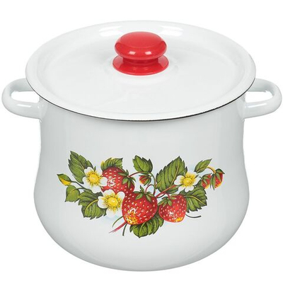 Кастрюля сталь, эмал, 5.5 л, с крыш, Сиб товары, С2517.3, в асс, индукц