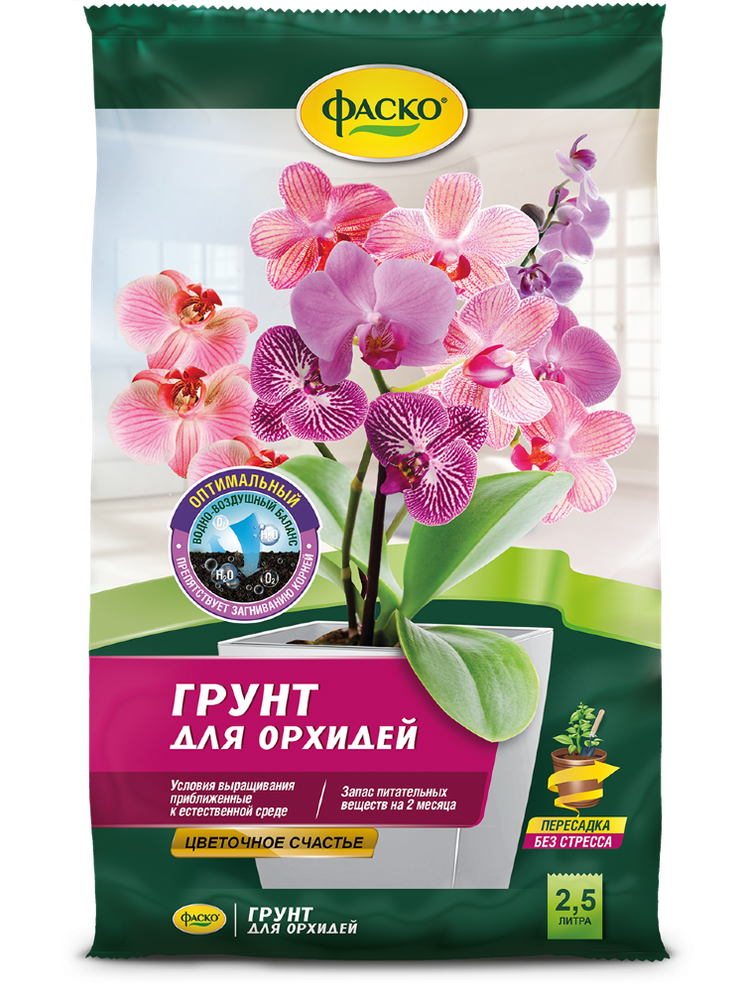 ГРУНТ ФАСКО ЦВЕТОЧНОЕ СЧАСТЬЕ Д/ОРХИДЕИ 2,5Л