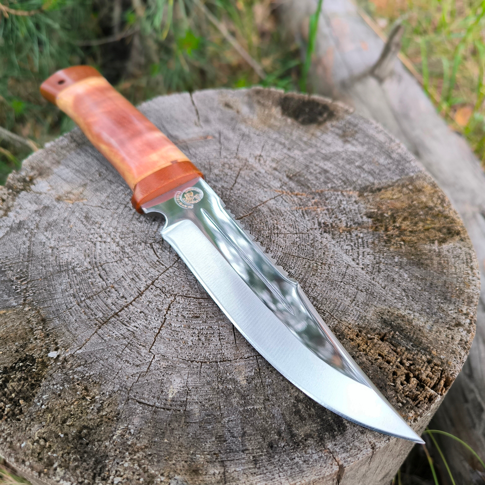 Подарочный нож НС-01 золочение клинка, гравировка (Златоуст)