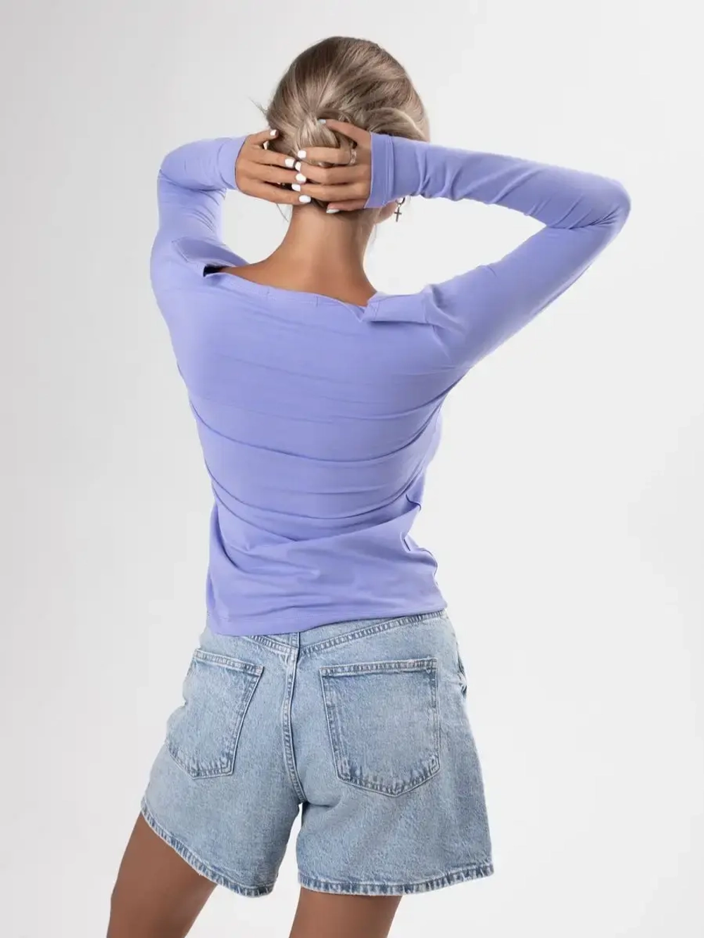 Лонгслив облегающий трикотажный