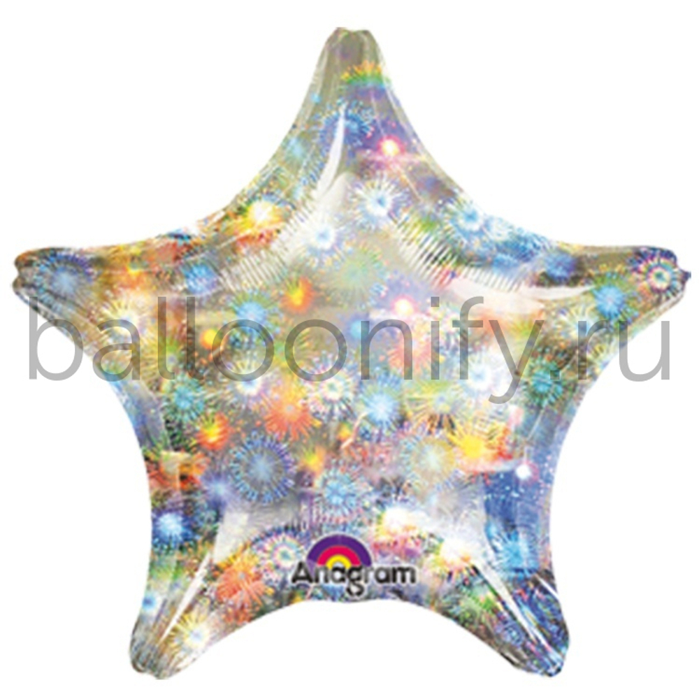 Фольгированная фигура, звезда, 19"/48СМ Fireworks