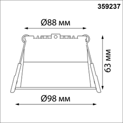 359237 SPOT NT23 472 черный Светильник встраиваемый светодиодный IP20 LED 12W 220V 840Лм 3000К TRAN
