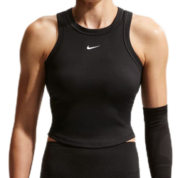 Женский топ теннисный Nike One Fitted Dri-Fit Short Sleeve Crop Tank - black/white