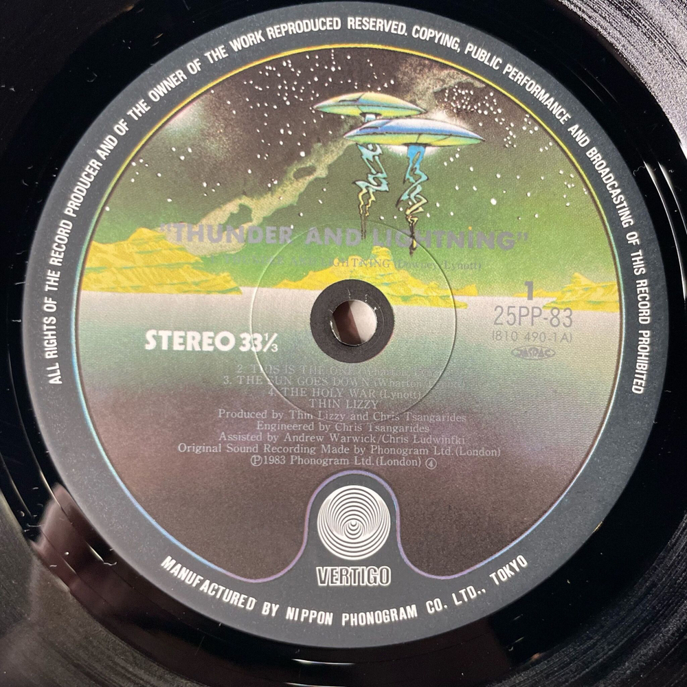Винтажная виниловая пластинка LP Thin Lizzy Thunder And Lightning (Japan 1983) (No Obi) The Holy War