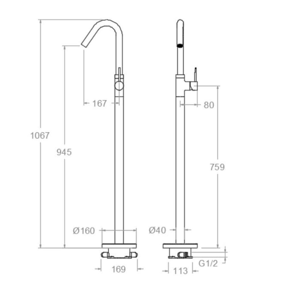 Напольный смеситель для раковины ODISEA 397603NM черный