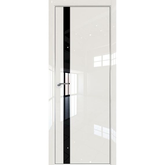 Межкомнатная дверь глянцевая Profil Doors 18LE магнолия люкс со вставкой