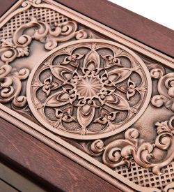 GAEM Art JW-04/01 Шкатулка дер. с метал. под украшения «Махагон» 20х13 см