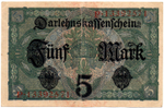 Банкнота 5 марок 1917 год Германская Империя