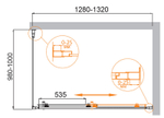 Душевой уголок Cezares Molveno 130x100 MOLVENO-AH-11-130/100-C-Cr-IV профиль Хром стекло прозрачное