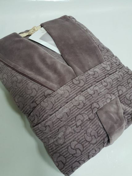 Халат женский велюровый жаккард 0439 сухая роза NUSA Турция