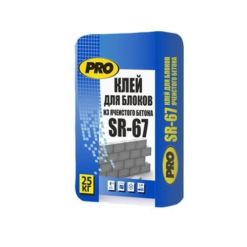 Клей для пеноблока PRO SR-67. 25 кг.
